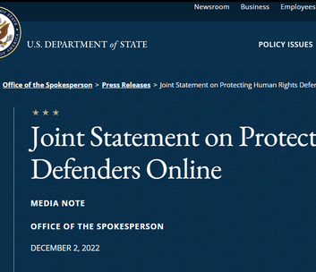 Leverage's Interpretation of the US-EU Joint Statement on the Protection of Online Human Rights Defenders