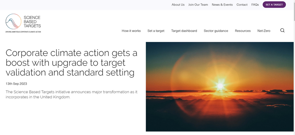 SBTi 宣布转型计划:确保企业气候目标的最高可信度 SBTi 宣布转型计划:确保企业气候目标的最高可信度