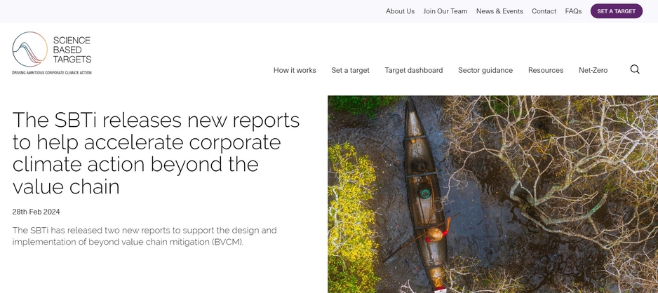 SBTi 最新发布两份报告,推动气候行动实施价值链外缓解战略 SBTi 最新发布两份报告,推动气候行动实施价值链外缓解战略