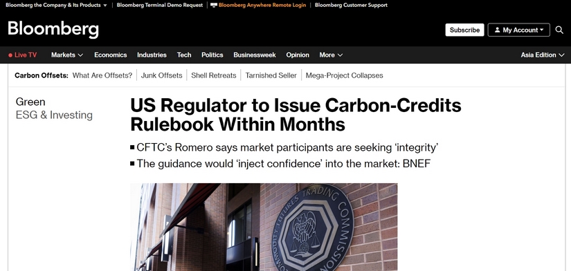 美国监管机构将在未来几个月内发布碳信用额度规则手册 美国监管机构将在未来几个月内发布碳信用额度规则手册