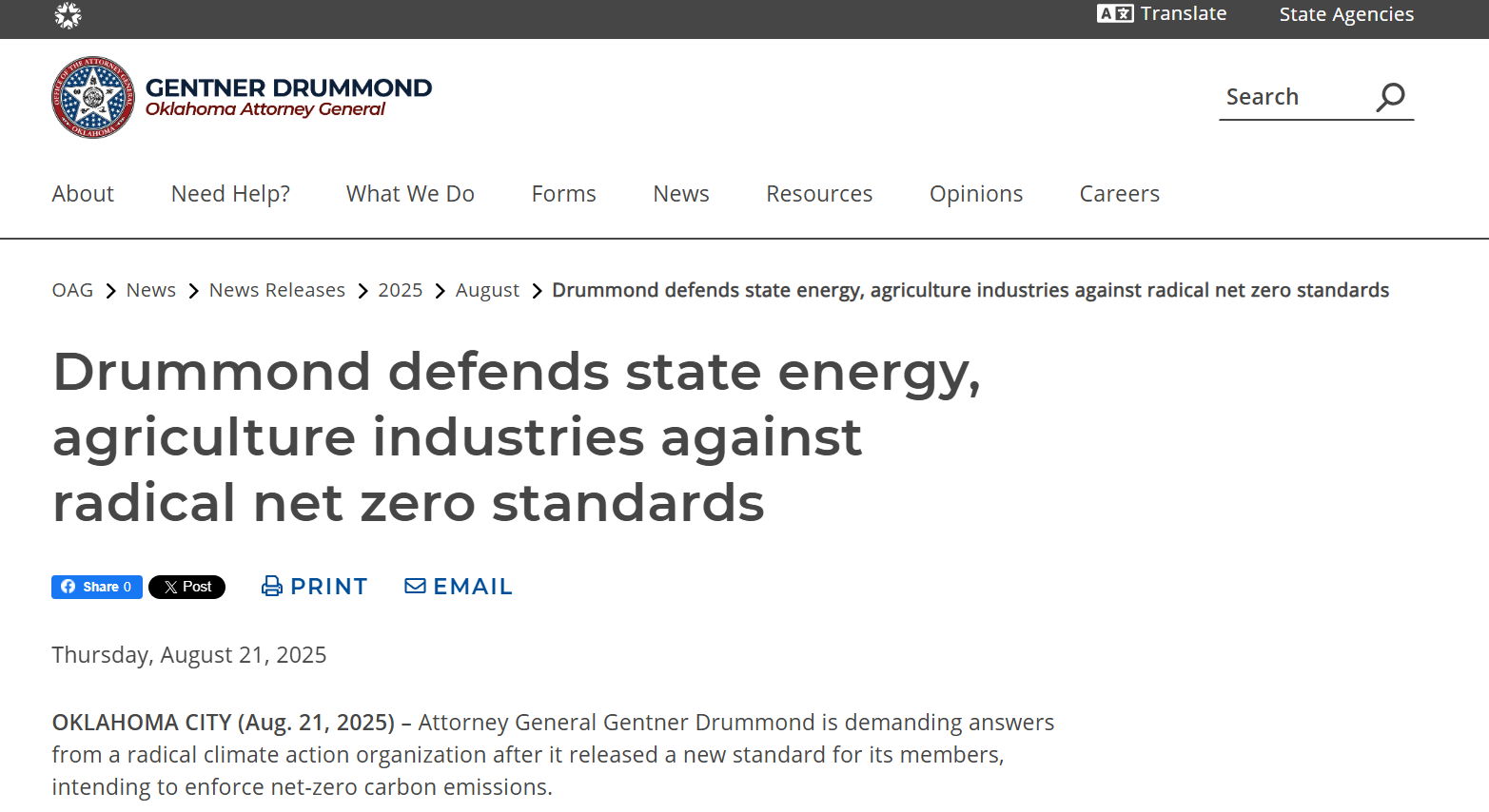 美国多州总检察长质疑 SBTi“净零碳排放”标准：ESG框架下的法律与经济博弈