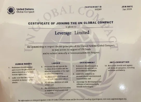 Leverage受邀参加“2020联合国可持续发展目标先锋”活动