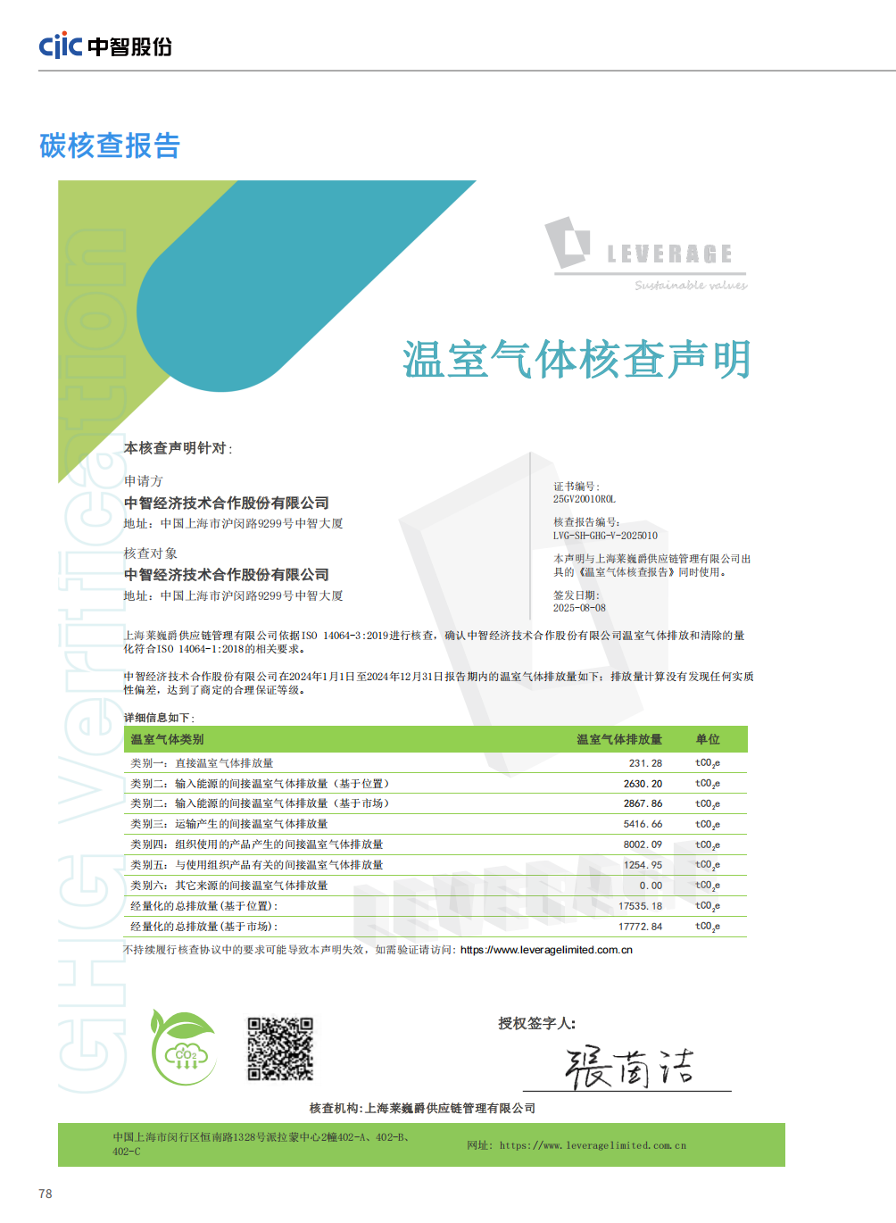 Leverage助力中智股份夯实碳管理基石，完成全价值链温室气体核查